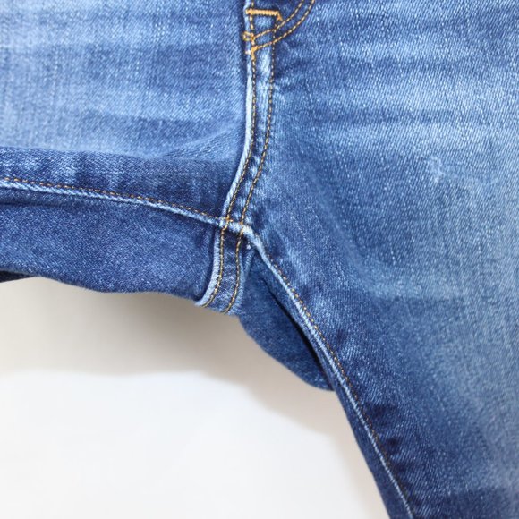 H&M &DENIM SKINNY HIGH WAIST DENIM JEANS SZ 28 DISTRESSED WOMENS RAW HEM COTTON - Picture 7 of 16